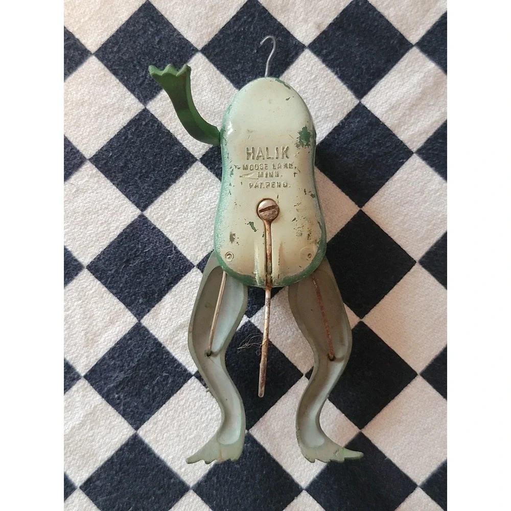 Vintage Halik Moose Lake Minn Pat Pend Frog Fishing Lure Missing 1 Leg